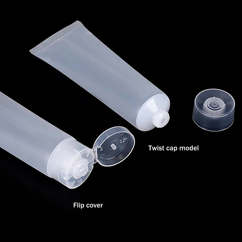 10Pcs Refillable Clear Squeeze Lotion Container Bottle Empty Matte Tube Travel Pack Cosmetic Cream Lotion Shampoo Bath Dispenser