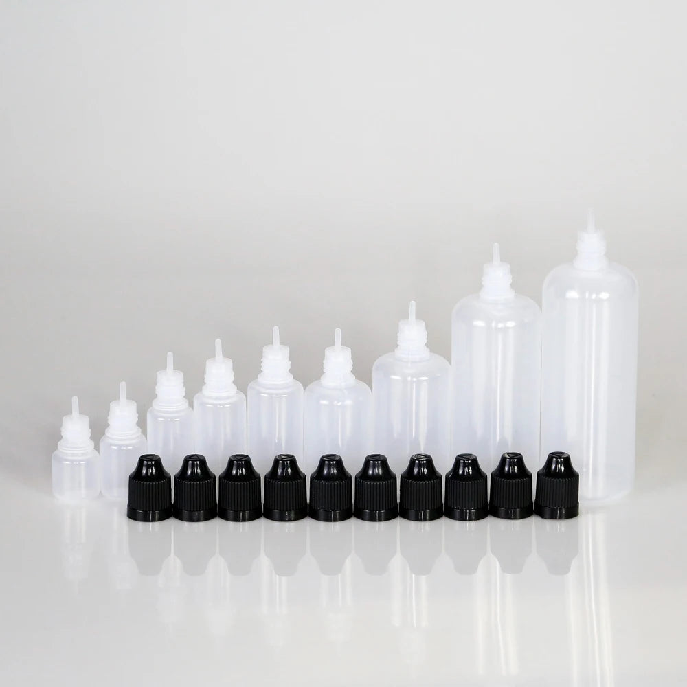 10pcs 3ml-120ml Plastic Dropper Bottles Empty Squeeze Liquid Eye Dripper Containers with Child Resistant Cap Travel Sample Vials