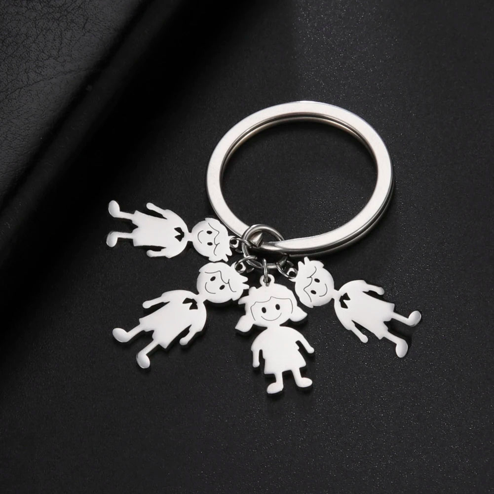 Couple Friend Custom Key Chain Personalized Keychain Family Name Gift For Women Men Father Mother Stainless Steel Charm Jewelry