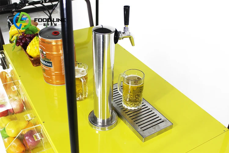 Electric Beer Cargo Bike Adult Tricycle 3 Wheels Kiosk Mobile Food Display Cart for Coffee Fruit Beer on the Street