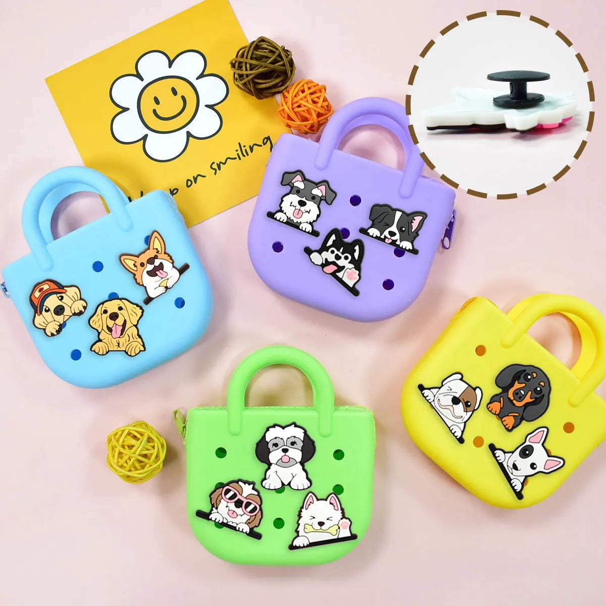 16pcs New Dog Animal Shoe Charms for Clogs Shoe Decoration Premium Quality Popular Shoe Accessories for Great X-mas Gift