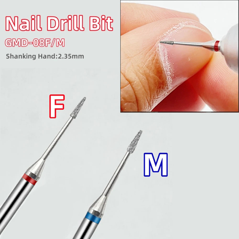 1/5/10pcs Diamond Nail Drill Bit for Gel Polish Acrylic Removal Nail Salon Manicure Pedicure Milling Cutter Electric File Tools