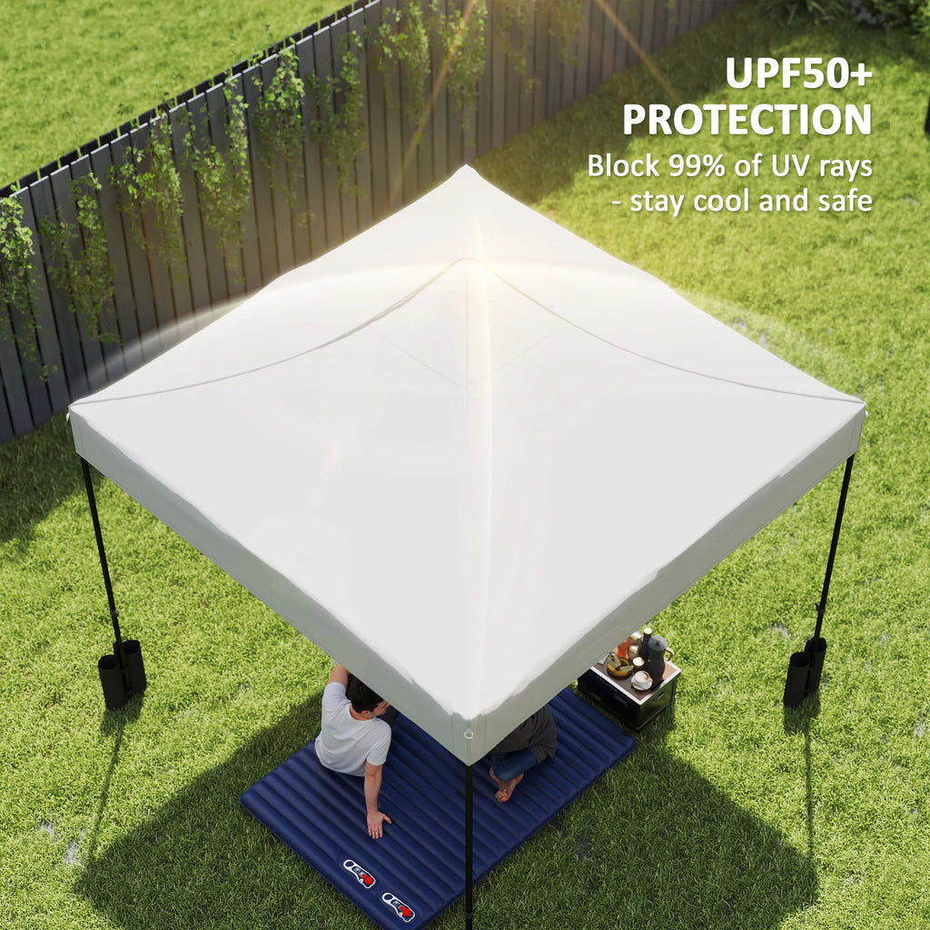10' x 10' Pop up Canopy Replacement Top with Weight Bags, White