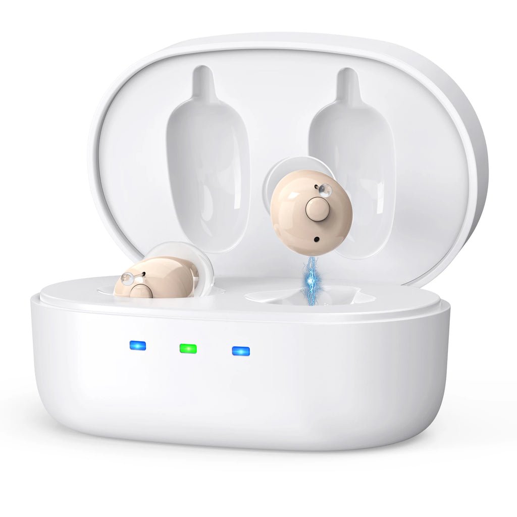 Rechargeable Hearing Aid for the Elderly In-the-Ear Intelligent Noise Reduction Hearing Aid ITE Large Capacity Charging Case