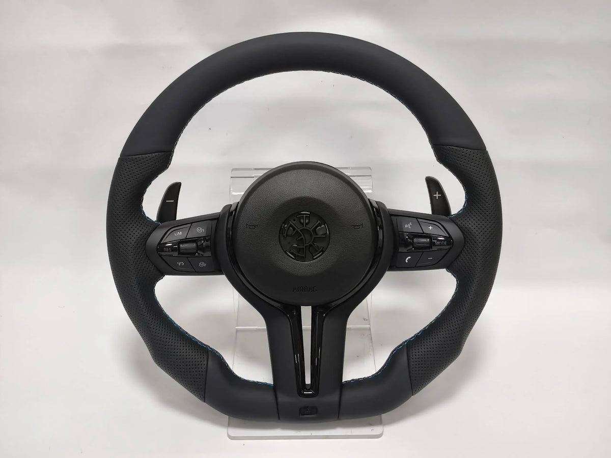 For M F30 F20 F48 M3 F80 F25 E90 E87 X5 E70 F01 F10 Steering Wheel Black Perforated Leather Sport Upgrade Modify Accessories