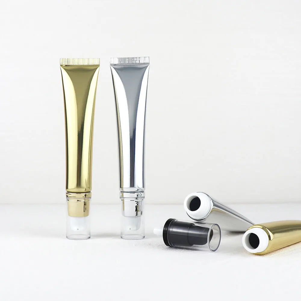 20ml Lip Gloss Tube Custom Logo Empty Squeeze Plastic Liquid Lipstick Metal Tip Lip Oil Balm Container Metal Applicator 30pcs