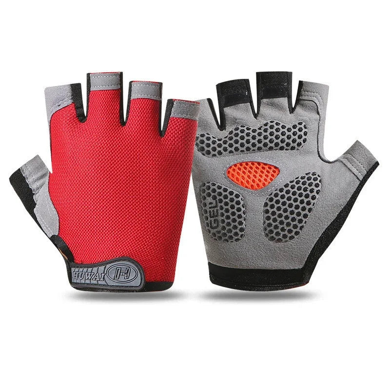 Half-finger gloves for men and women, breathable and anti-slip outdoor road gel summer gym training gloves for bicycles