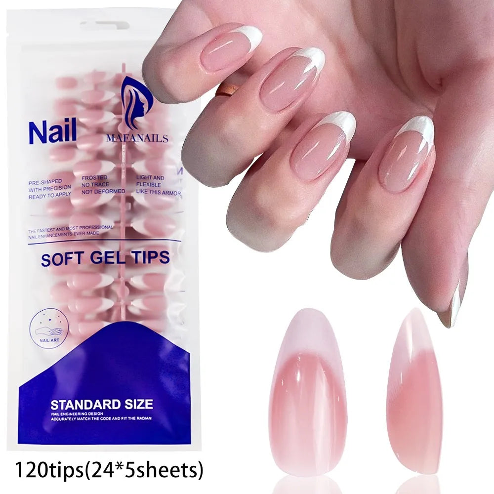 100pcs White Medium Square False Nails Full Cover Acrylic Artifical Fake Nail Tips Women Nail Decoration 10 Sizes Press On Nails