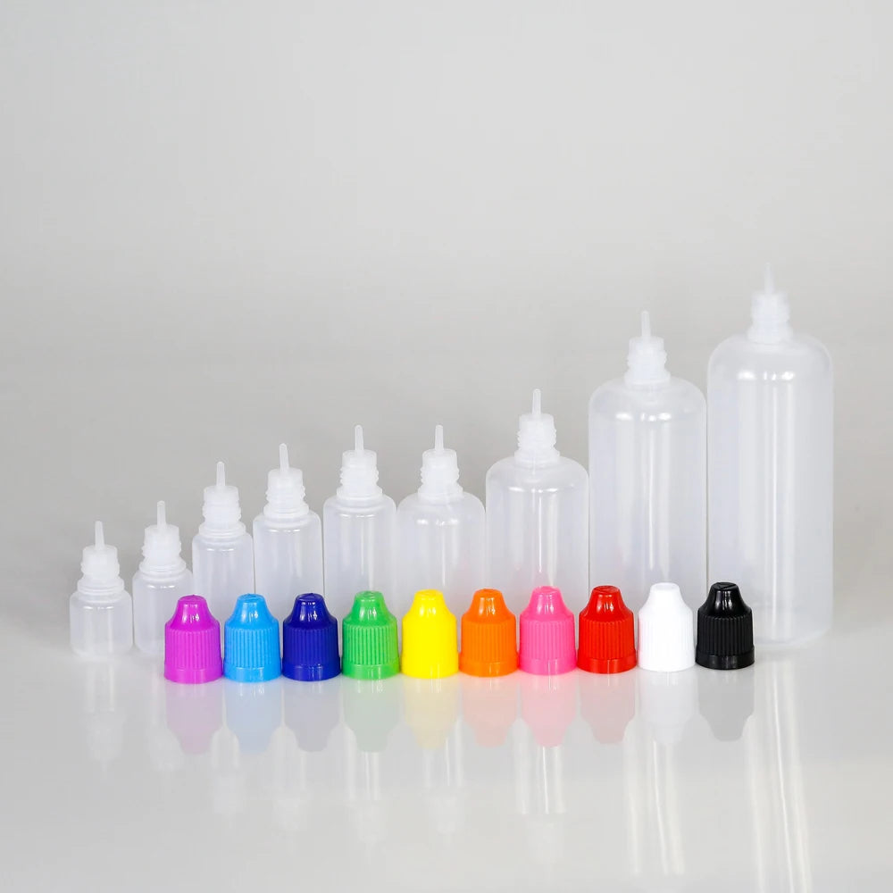 10pcs 3ml-120ml Plastic Dropper Bottles Empty Squeeze Liquid Eye Dripper Containers with Child Resistant Cap Travel Sample Vials