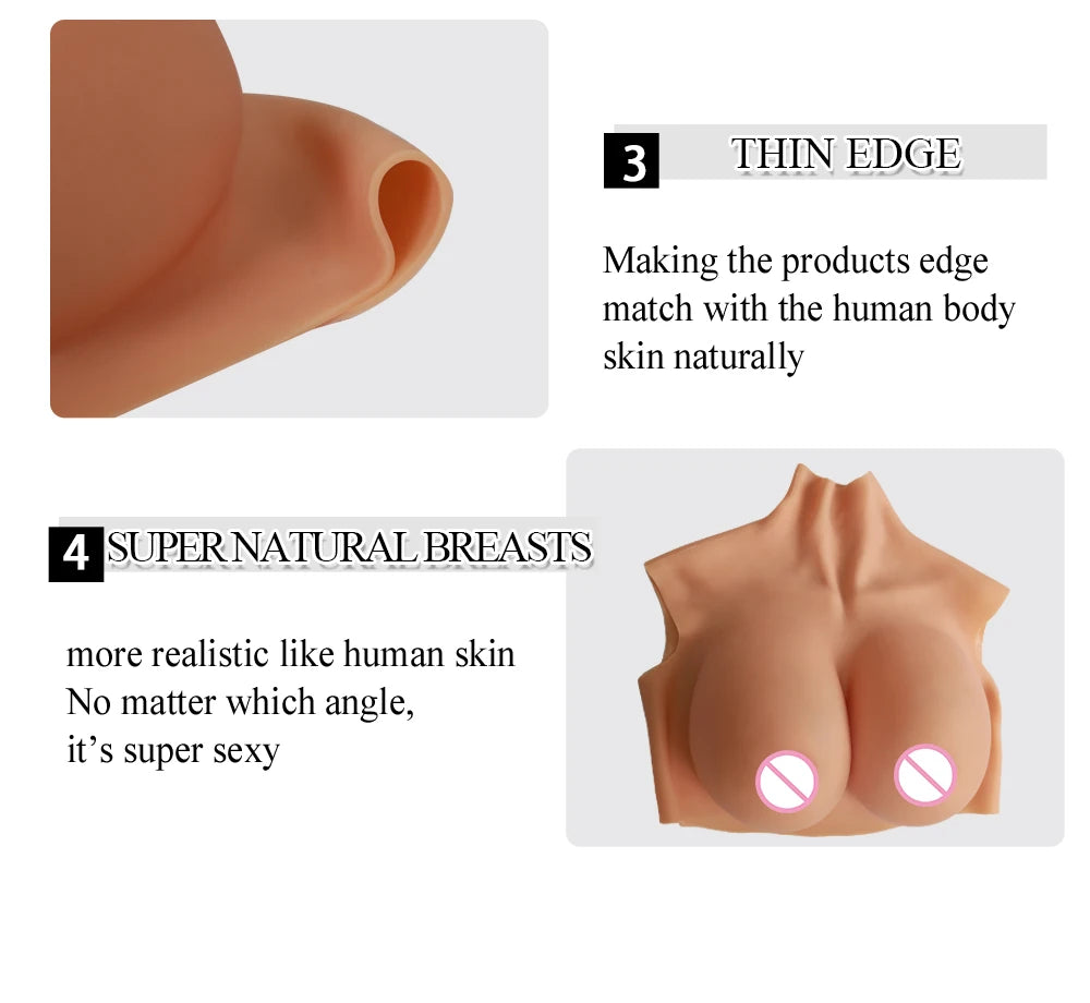 Crossdresser Silicone Fake women body Boobs Breast Forms  Lightweight version Thin version cosplay Drag queen Cross dressing
