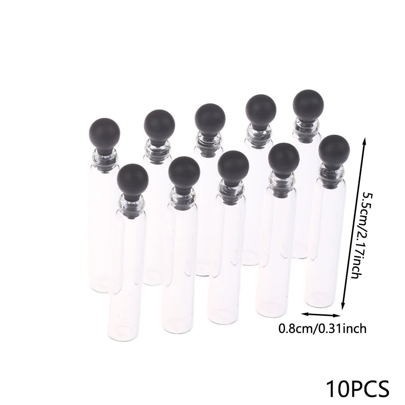 10pcs 0.5/1/2/3ml Empty Mini Glass Perfume Small Sample Vials Bottle Laboratory Liquid Fragrance Test Tube Empty Perfume Bottle