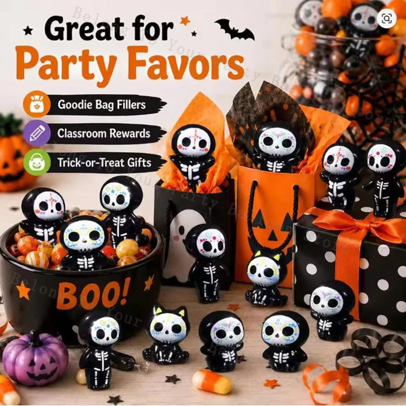 12-48Pcs Halloween Mini Resin Miniature Ghost  Figurines Cute Tiny Death Crafts Halloween Ornament Spooky Party Tabletop Decor