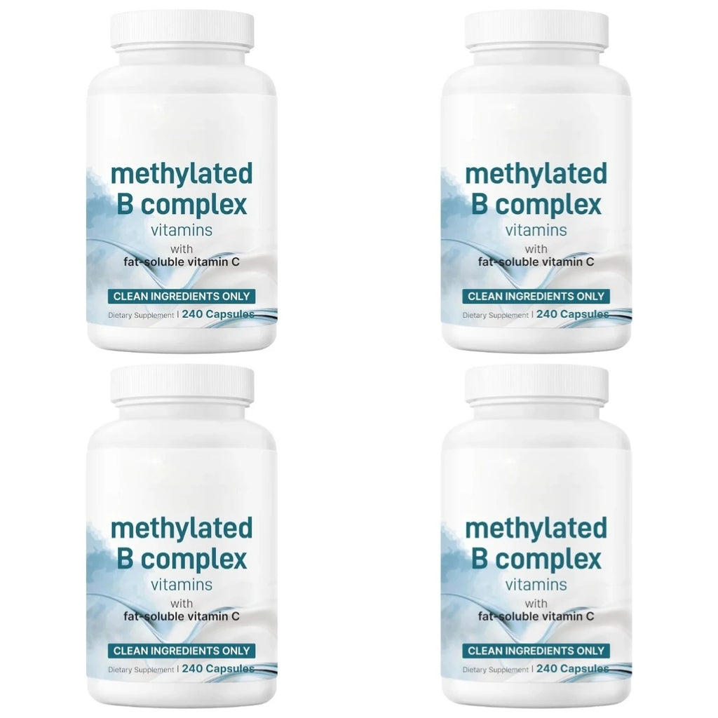 Methylated B Complex Capsule 240 Count Support Energy Generation & Neurological Health — Methylfolate B12,Thiamine and Vitamin C