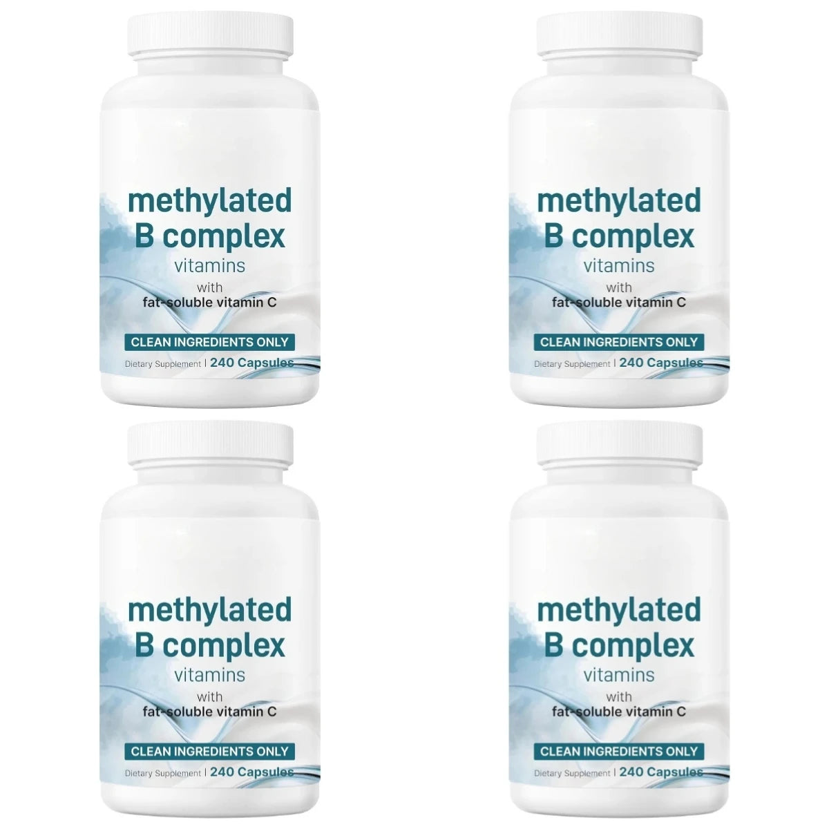 Methylated B Complex Capsule 240 Count Support Energy Generation & Neurological Health — Methylfolate B12,Thiamine and Vitamin C