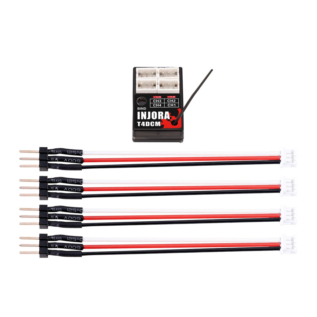 INJORA T6M 2.4GHz Micro Transmitter with Compact Receiver T4DCM for 1/30 1/24 1/18 RC Car