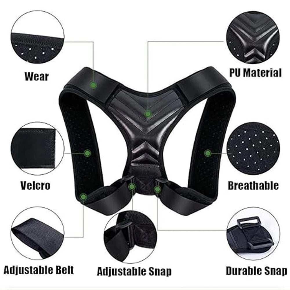 RGGMQQ Adjustable Posture Corrector for Men & Women, Comfortable Shoulder Brace Support for Neck, Back & Shoulder Pain Relief