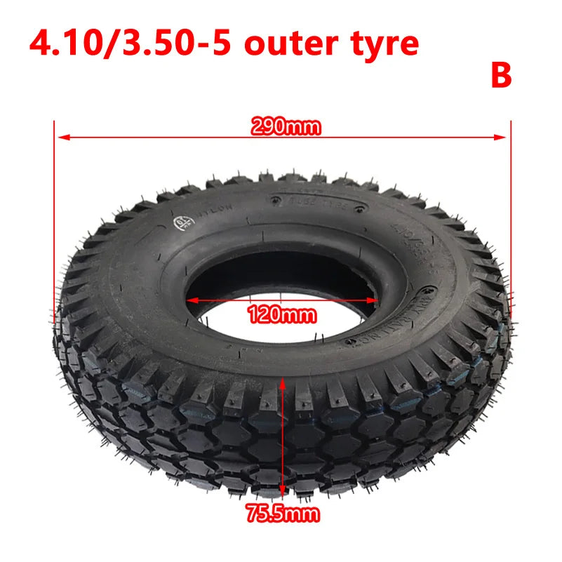 4.10/3.50-5 Inner Tube Outer Tyre Fits for E-Bike Electric Scooter Mini Motorcycle Wheel Rubber Wheel