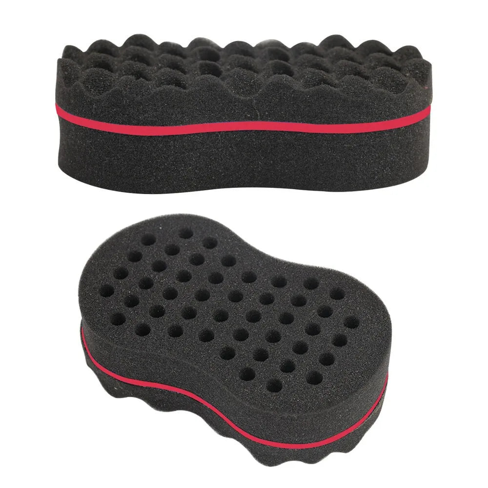 Magic Barber Twists Hair Brush Afro Curl Wave Double Sided Sponge Multi-holes