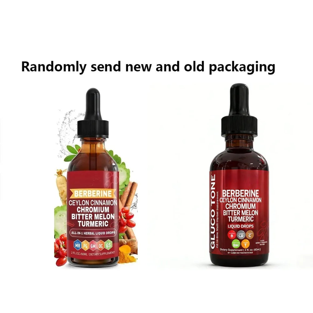 Berberine Ceylon Cinnamon Chromium Liquid Drops with Bitter Melon and Turmeric for Glucose Metabolism Support, 30 Servings