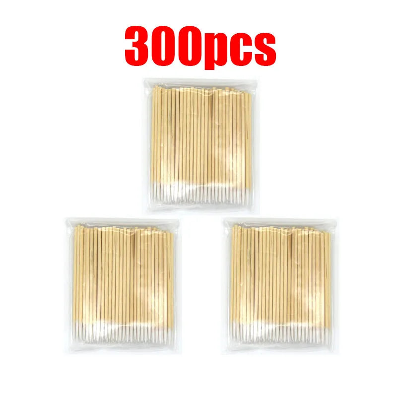 100/300/600pcs Disposable Nail Wood Cotton Swab Clean Sticks Lint-Free Wood Nail Cleaning Bud Wooden Tip Nail Polish Remover