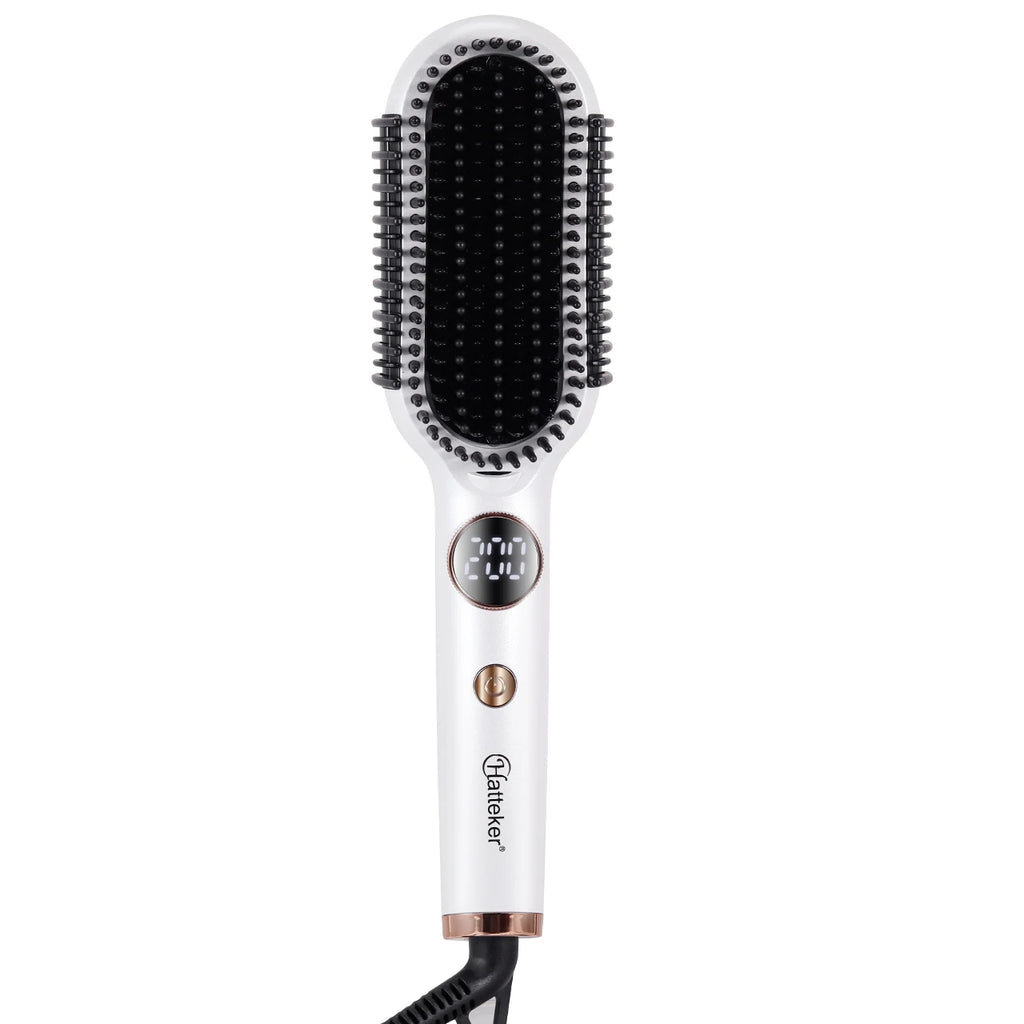 Hatteker Multi-Setting Hair Styling Comb Adjustable Temperature Volumizing Straightening/Curling Brush Hair Straightener Comb