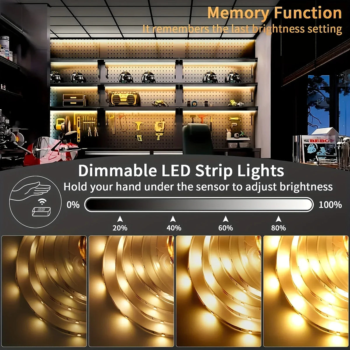 Smart USB Led Strip Light SMD2835 5V Motion Sensor Hand Scan ON OFF Control Backlight Tape for TV Kitchen Cabinet Wardrobe