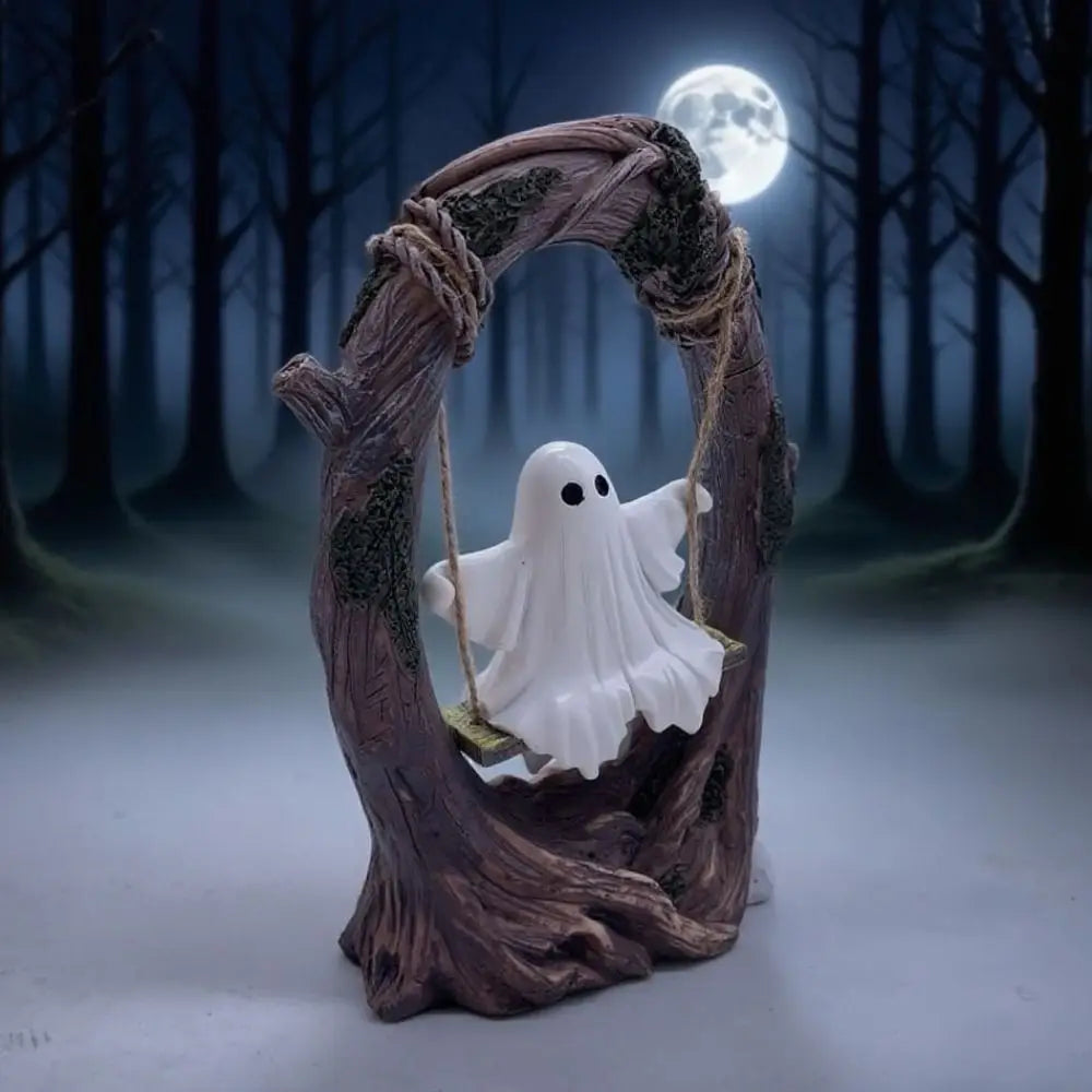 Halloween Themed Halloween Swing Ghost Ornament Handicraft Model Spooky Ghosts Decor Statue Display Ghost Halloween Decoration