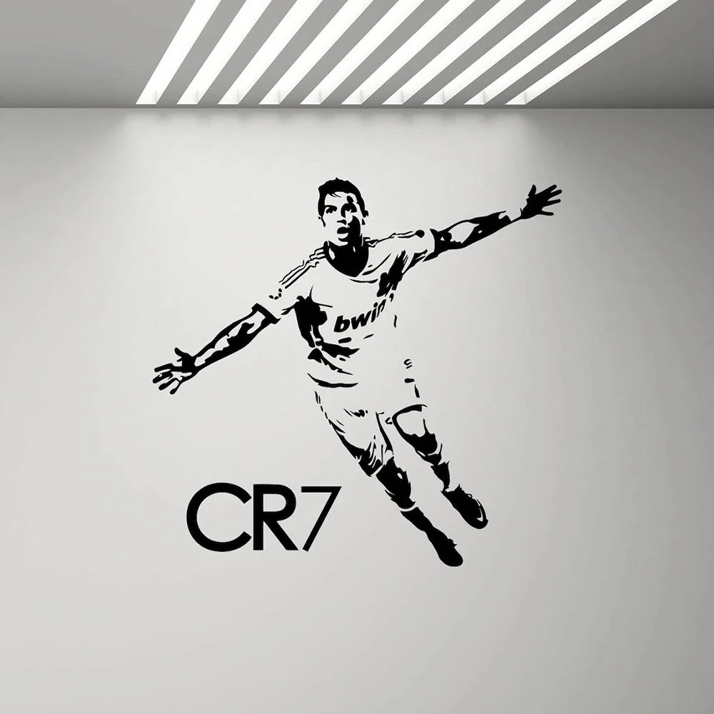 Ronaldo Poster Wall Decal CR7 Sign Vinyl Sticker Gym Sport Soccer Player Fan Gift Wall Sticker for Home Room Decor Mural A597