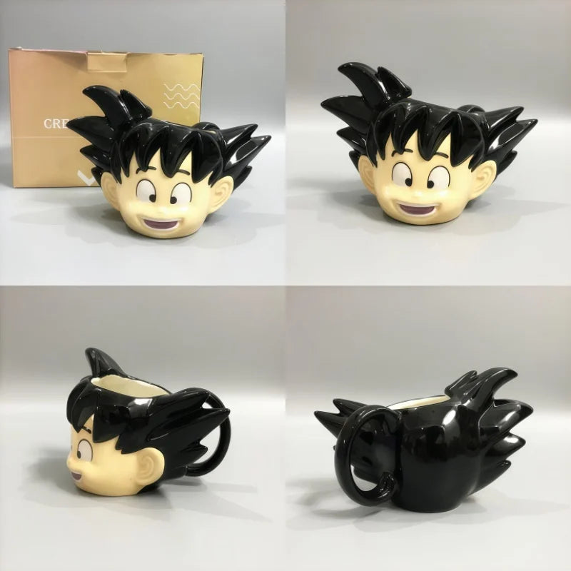 New Arrival Goku 3d Ceramic Mug Creative Anime Character Shaped Cup Multi Functional Pen Holder For Home Office Desk Anime Fans