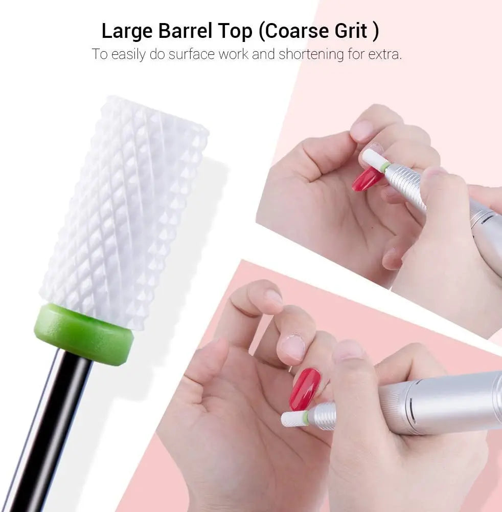 7 Pcs/Set Ceramic Milling Cutters  For Manicure Combined Nail Drill Bits Kit Removing Gel Polishing Tools