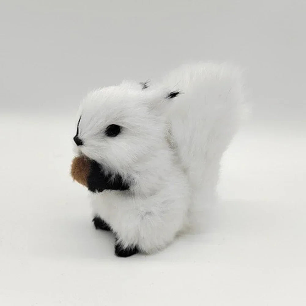 1Pc Mini Artificial Squirrel Figurines Miniatures Plush Simulation Squirrel Ornaments Fake Animal Christmas Table Decorations