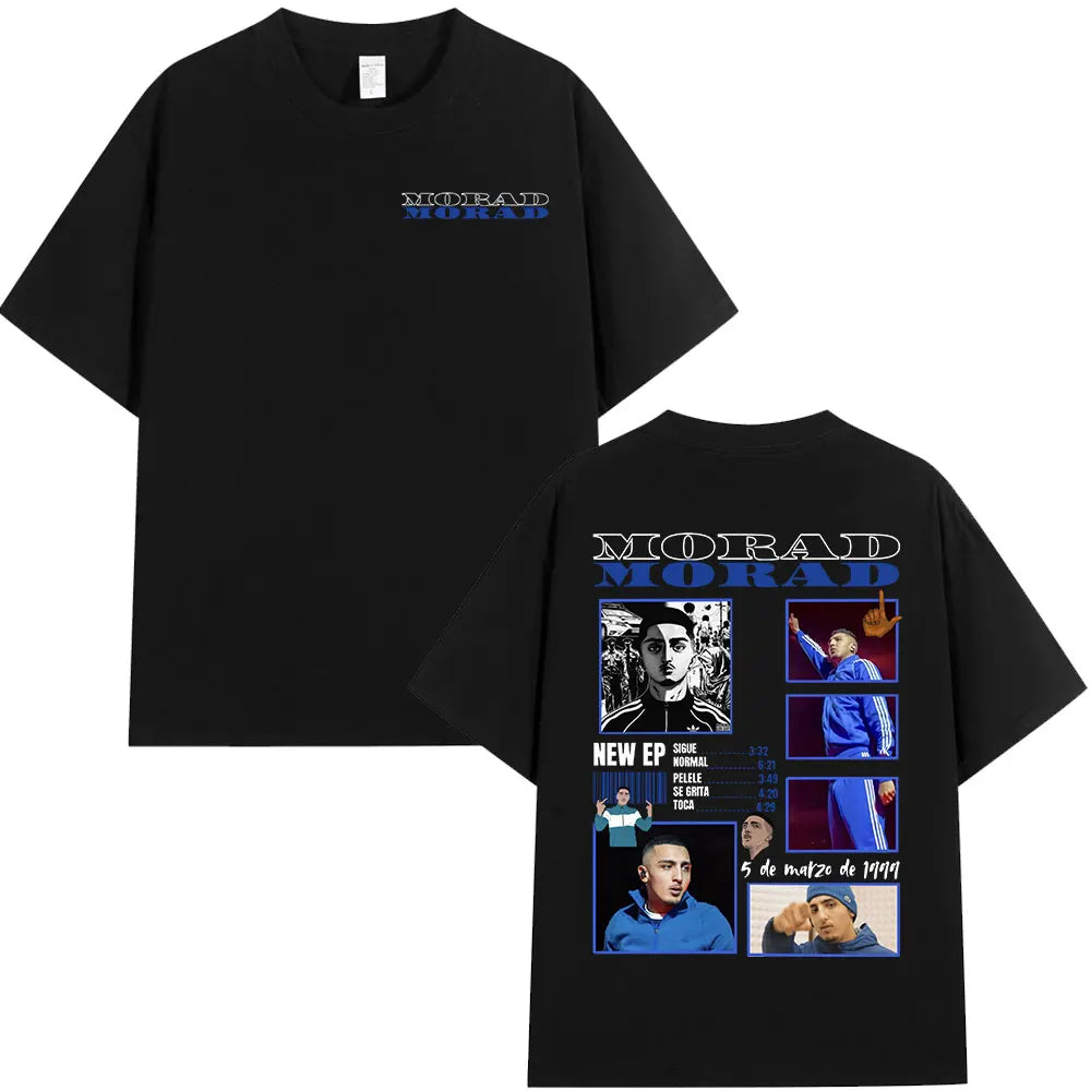 Rapper Morad M.D.L.R Graphic T Shirts Men Women Fashion Vintage T-shirt Cotton Casual Oversized Short Sleeve T-shirts Streetwear