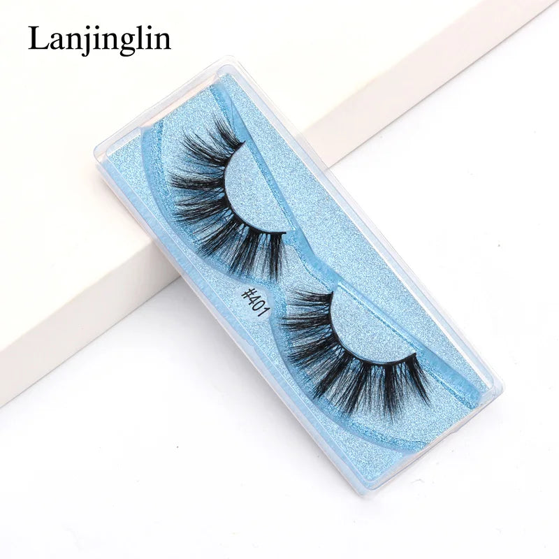 Lanjinglin 10-100Pcs False Eyelashes Dramatic Thick 3D Mink Lashes Extension Make up Fake Lashes Wholesale Cílios Maquillaje