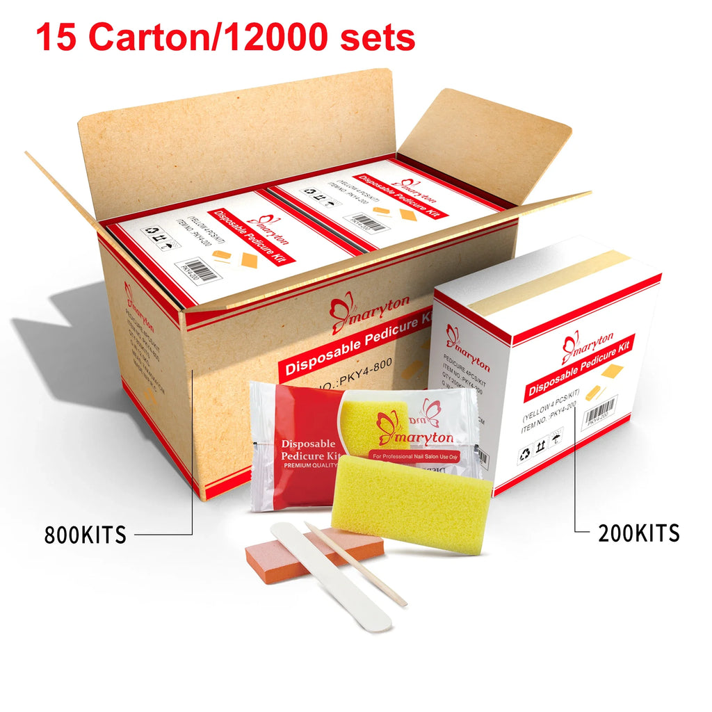 800 Sets/Carton Disposable Pedicure Kits Nail Sets Sand File Buffer Sponge Block Manicue Tools
