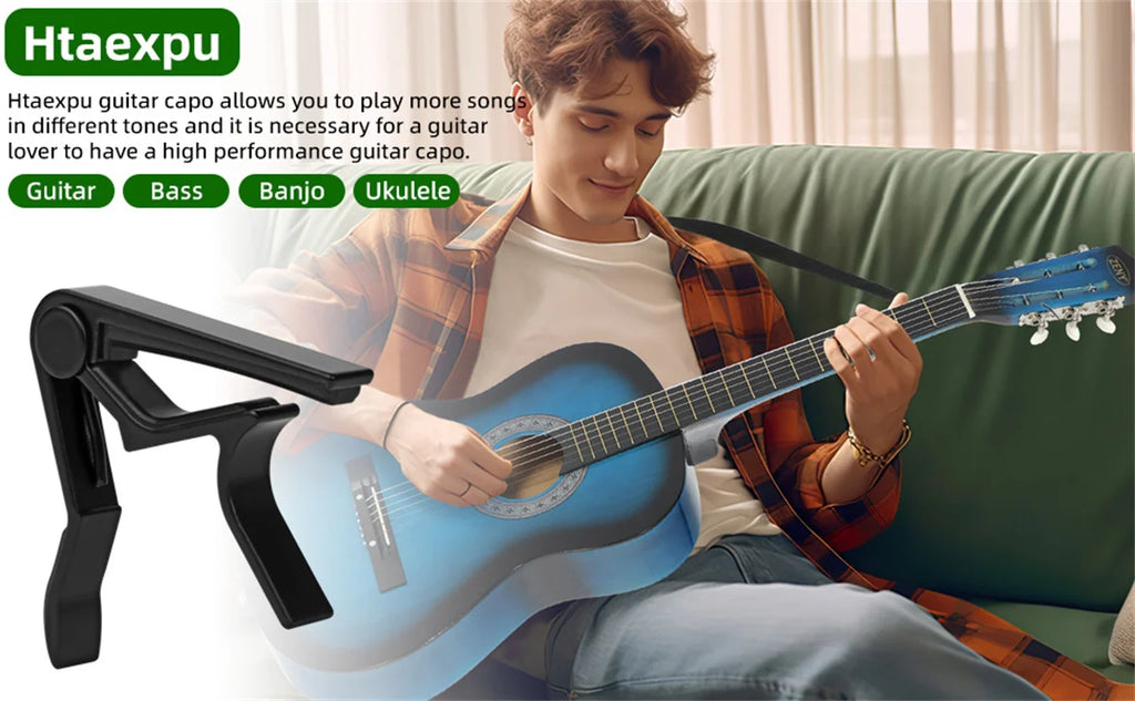 Miwayer Guitar Capo with Tone Enhancement System - Lightweight Alloy, Quick Adjustment for All Stringed Instruments