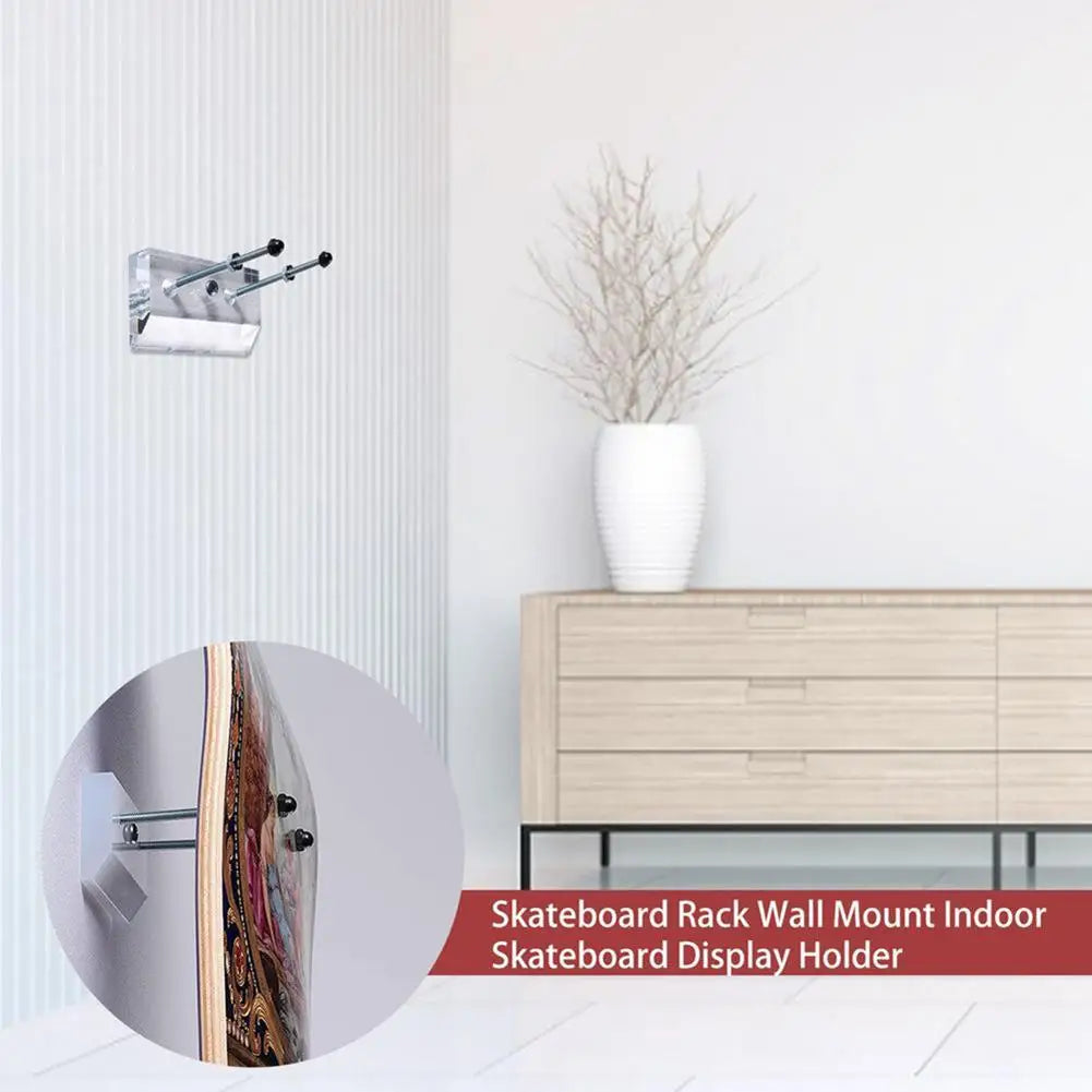 1-5PCS Skateboard Wall Hanger Wall Mount Skateboard Storage Holder Acrylic Skateboard Wall Storage Rack for Skateboard Lovers
