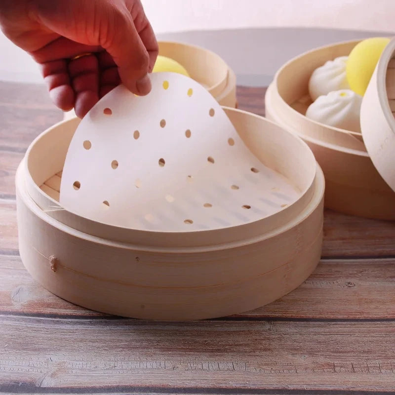 100Pcs Air Fryer Steamer Liners Disposable Paper Non-Stick Steaming Basket Baking Utensils Kitchen Parchment Oil-absorbing Paper