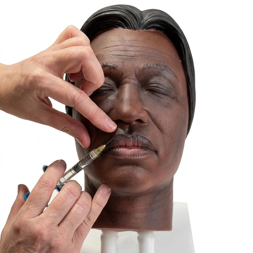 Cosmetic Injection Model, Silicone Female Face Mannequin for Injection Training Aesthetics Botox Dermal Filler Courses