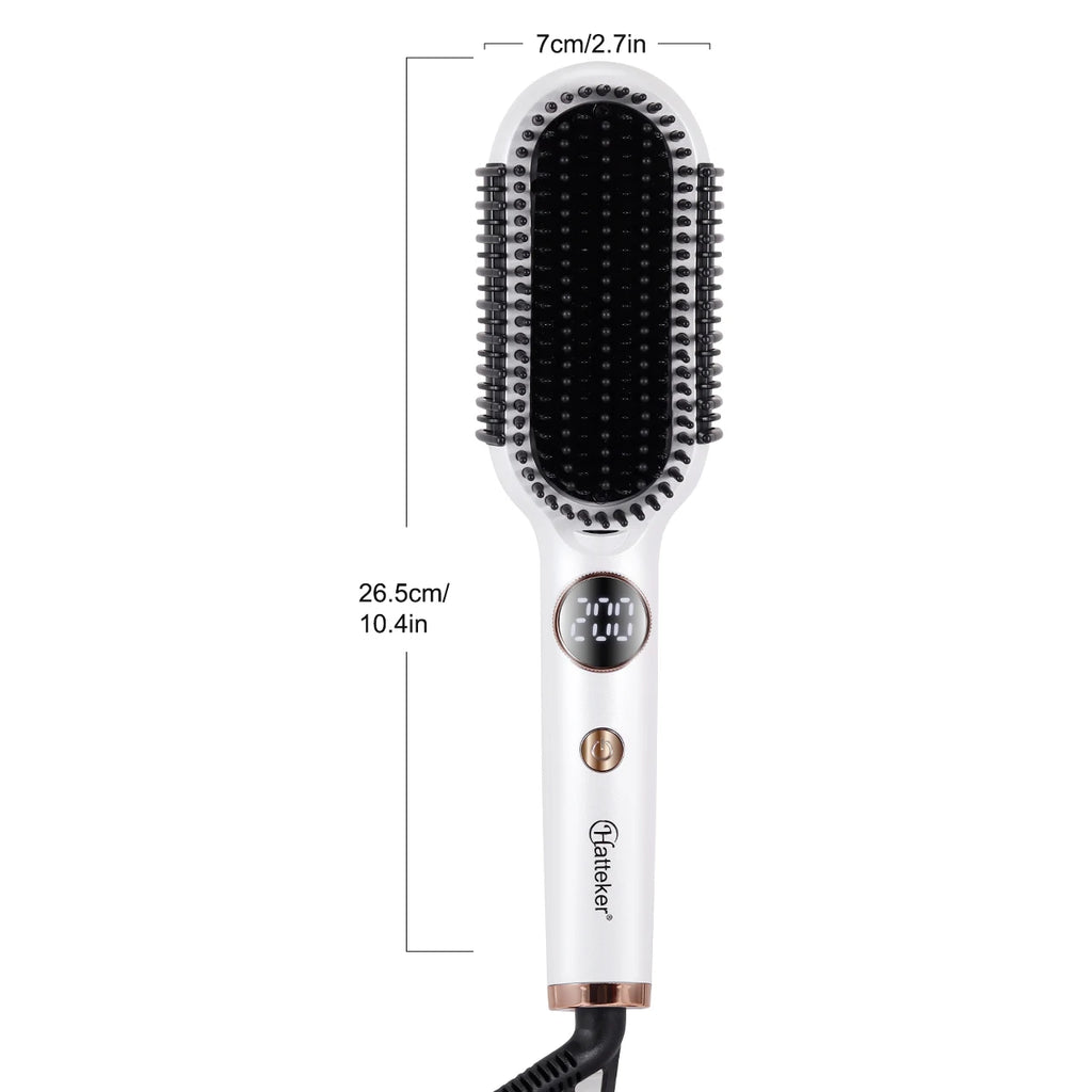 Hatteker Multi-Setting Hair Styling Comb Adjustable Temperature Volumizing Straightening/Curling Brush Hair Straightener Comb