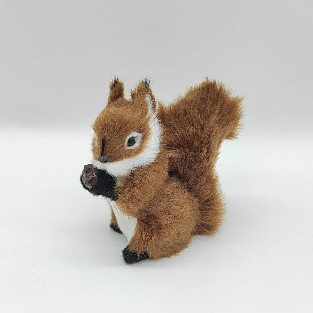 1Pc Mini Artificial Squirrel Figurines Miniatures Plush Simulation Squirrel Ornaments Fake Animal Christmas Table Decorations