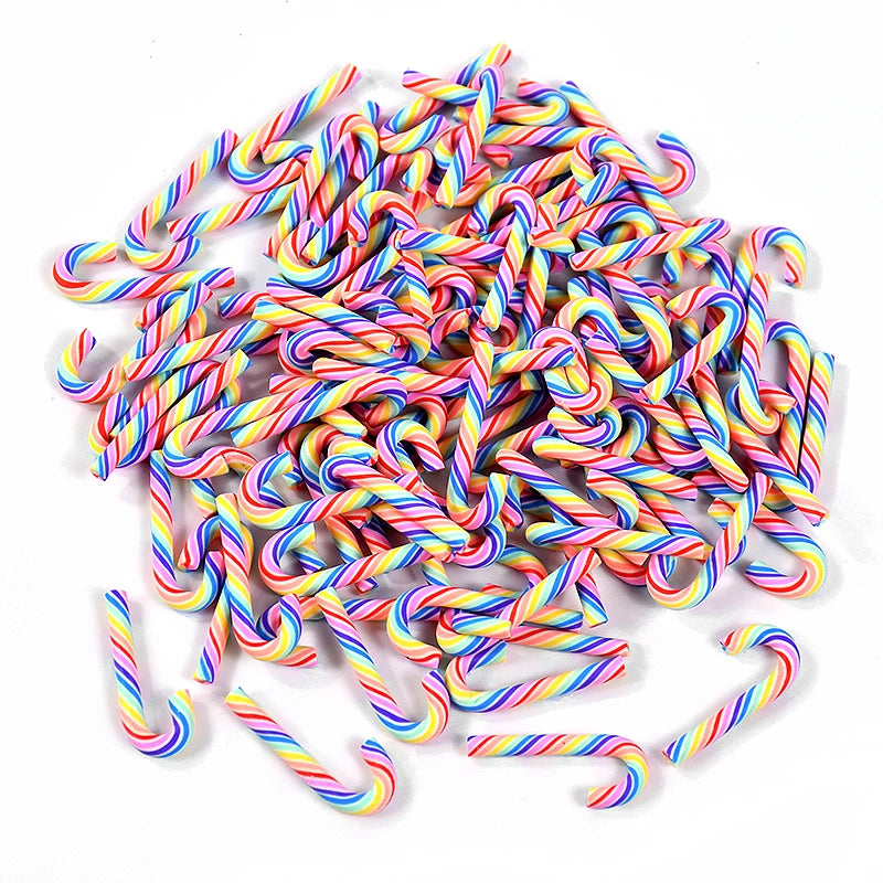 10/20Pcs Mini Candy Cane Christmas Decoration Red White Resin Candy DIY Craft Xmas Pendant Navidad Home Decor 2025 New Year Gift