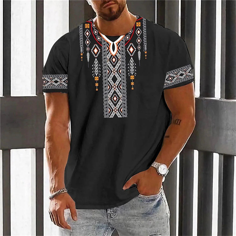 Men's 6-pack Abdominal Muscle T-shirt 3D Printed Short-sleeved Fitness Running Sports Casual Loose Short-sleeved Comfortable Shirt