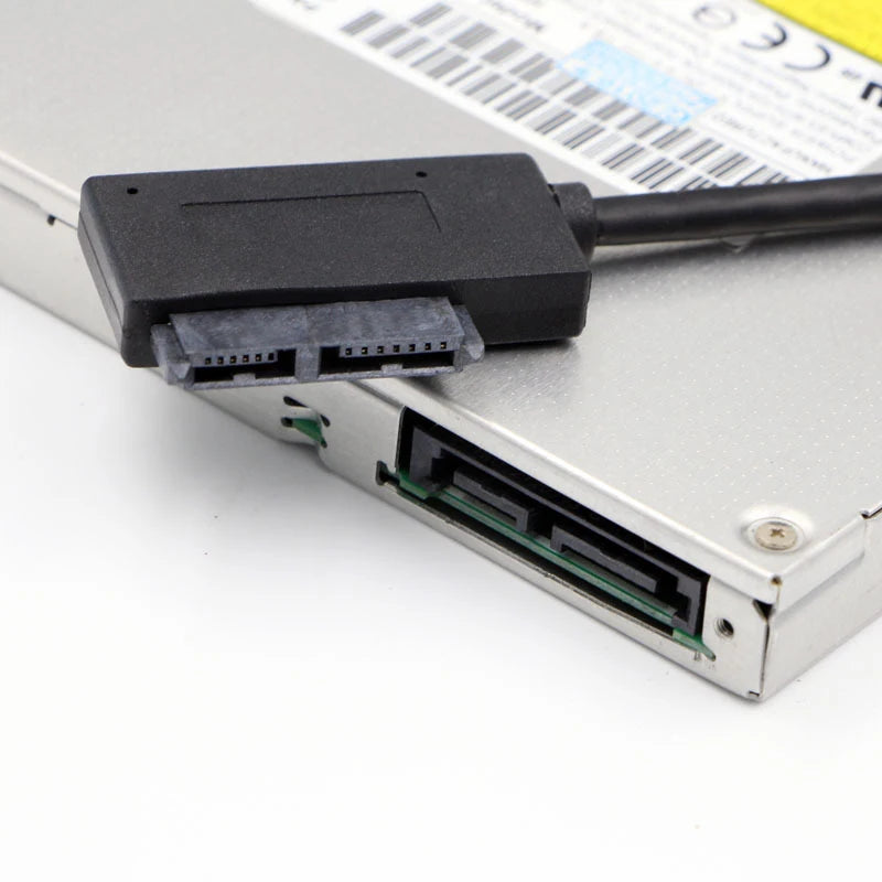 SATA to USB 2.0  Adapter Converter Cable 7+6 13pin Slimline Sata Adapter Cable Compatible for Laptop CD DVD ROM Optical Drive