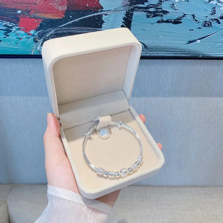 925 Silver Charm Lucky Beads Bangles For Women Bracelets Fashion Party Wedding Engagement Popular Brands Jewelry