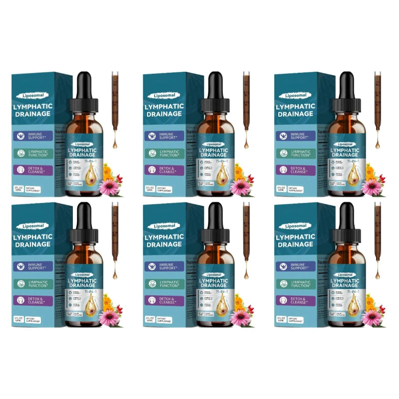 Lymphatic Drainage Support Drops with Elderberry Echinacea Burdock & Dandelion for Fluid Balance Detox & Circulation 2 Fl Oz