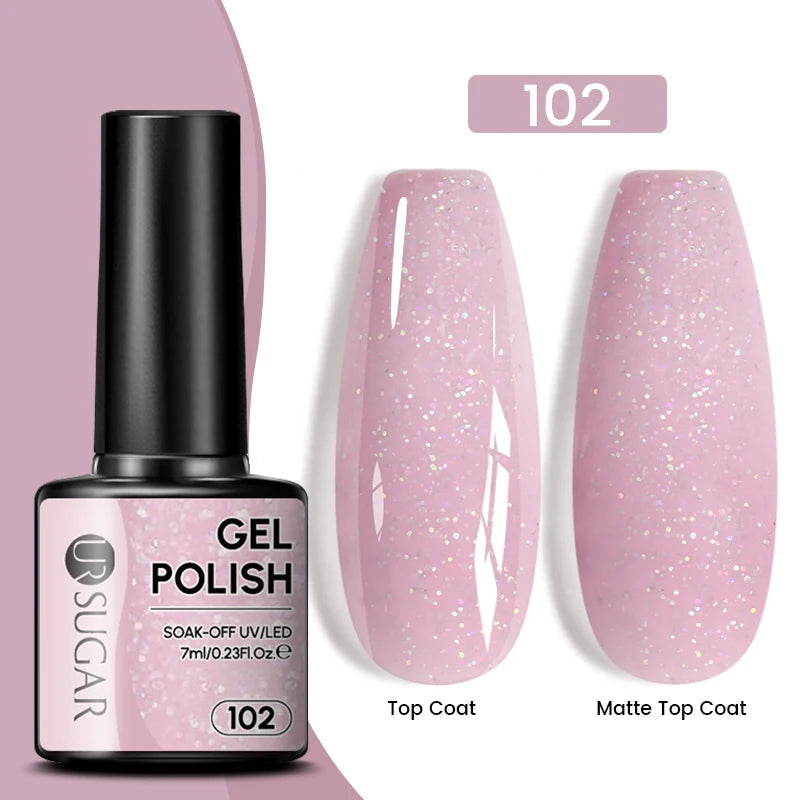 UR SUGAR 7.5ml Reflective Magnetic Gel Nail Polish Glitter Silver Pink Magnet Gel Soak Off UV LED Nail Manicure Varnish UV Gel