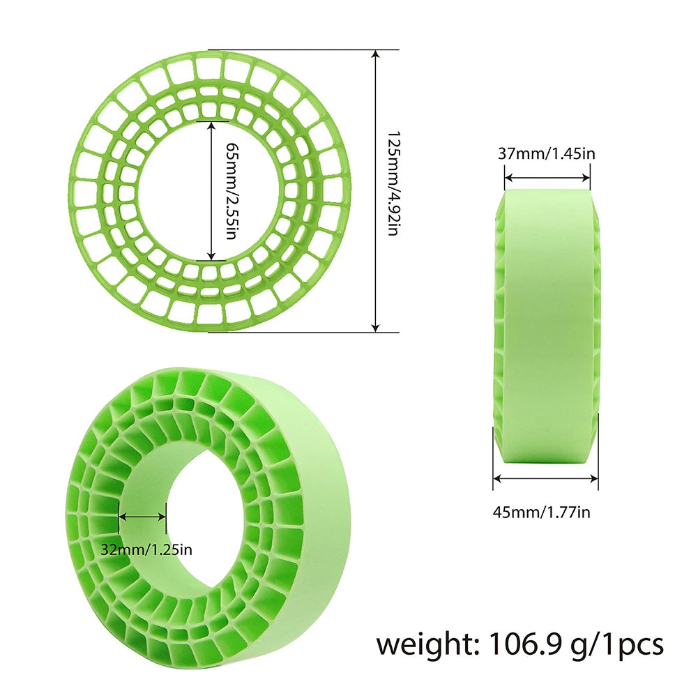 4PCS Silicone Rubber Inserts 2.2" Wheel Tires Super Soft For 1/7 1/8 1/10 RC Car