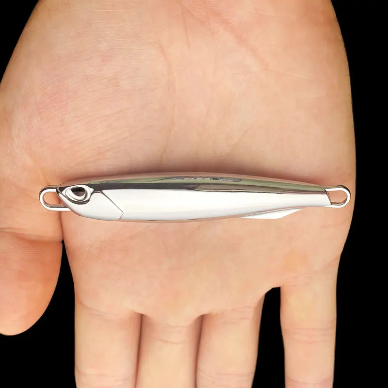 1PCS Silver Sea Fishing Bait 7g/10g/20g/30g/40g/60g/80g Jigging Head Lure Carp Metal Fishing Lure Saltwater Artificial Lures