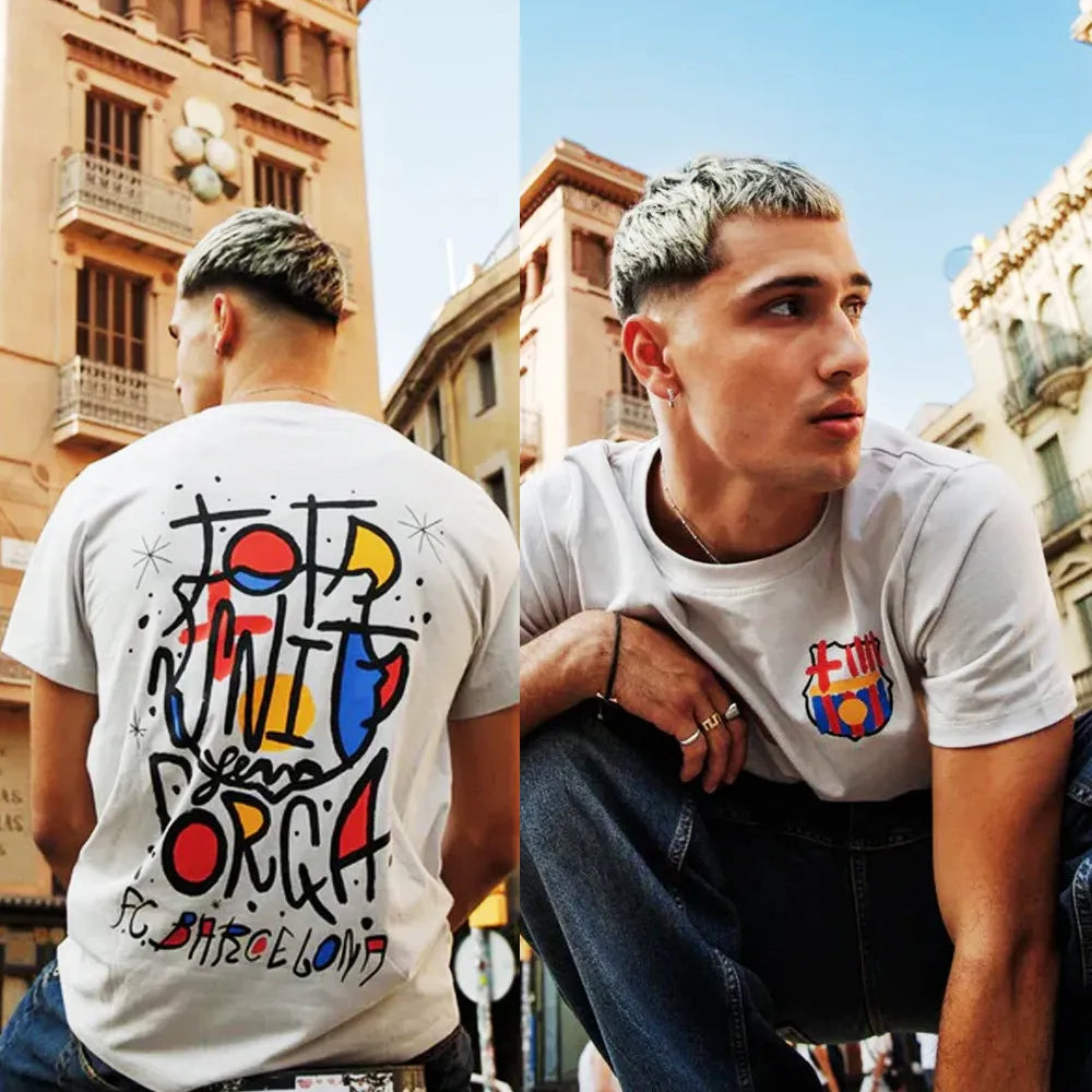 Barcelona Barcelona Style Short-sleeved T-shirt, Suitable for Both Men and Women. Comfortable Round-neck T-shirt As A Fan Gift.