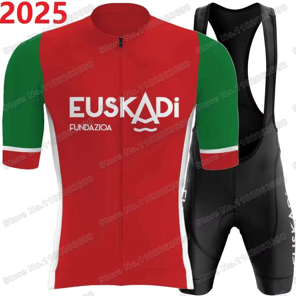 2026 Euskadi Basque Country Team Cycling Jersey Set Euskadiko Cycling Clothing Summer Road Bike Shirts Suit Bicycle Bib Shorts